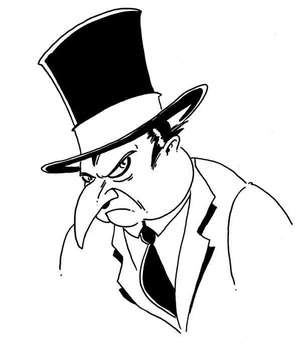 600x685 Dc Penguin Drawings Batman Cartoon Concept Penguin