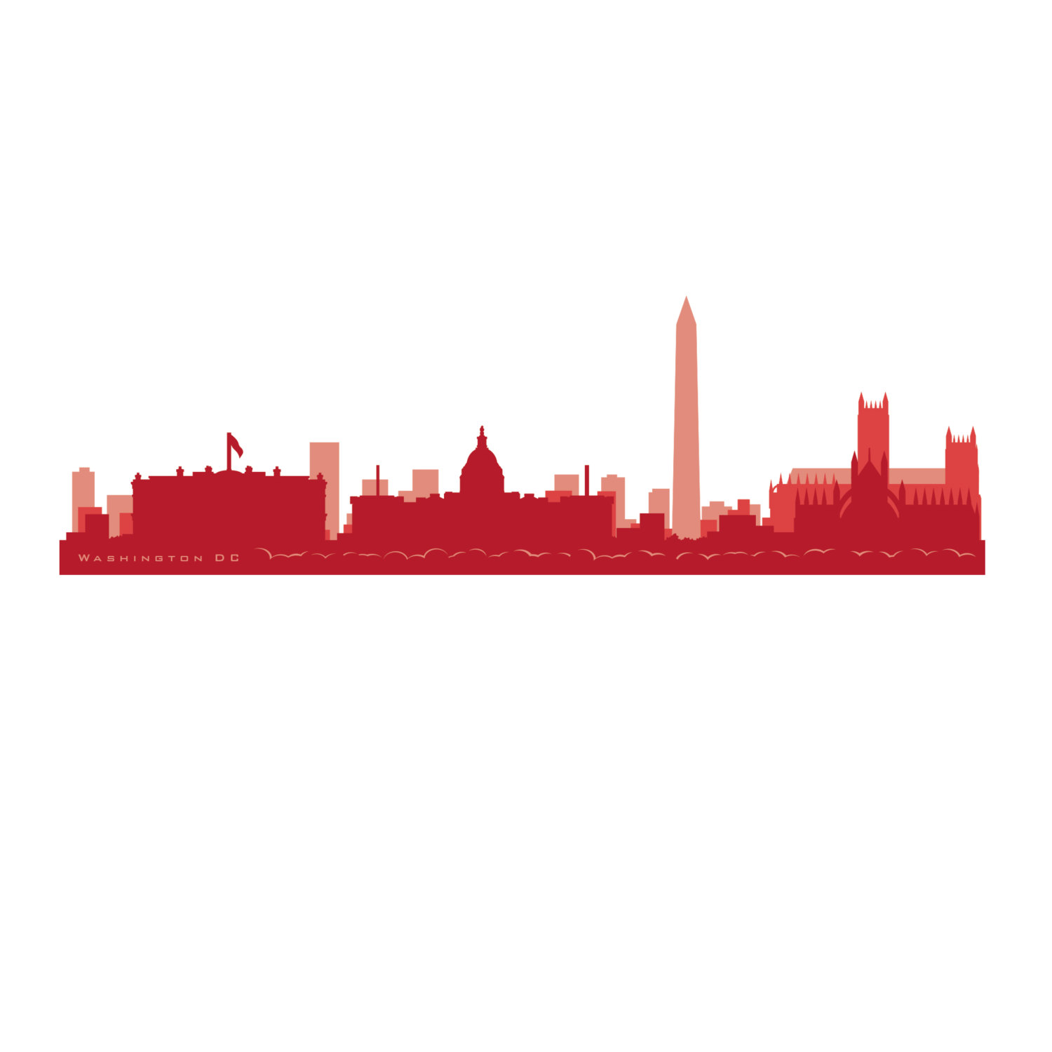 1500x1500 Washington Dc Skyline Wall Decal Art Vinyl Removable College Etsy