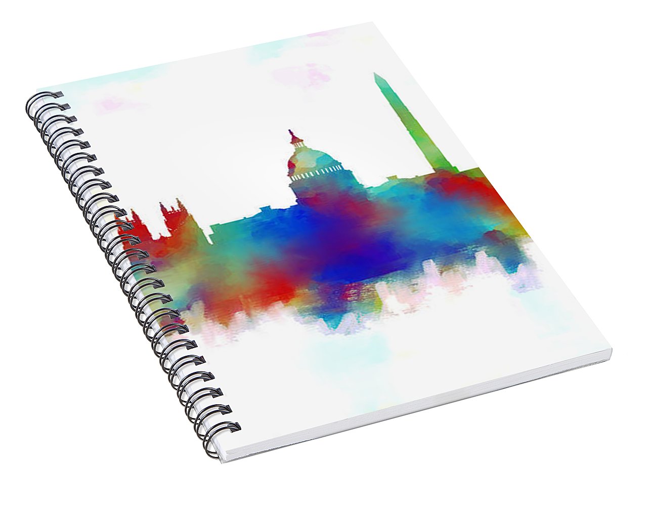 1287x1000 Washington Dc Skyline Color Spiral Notebook For Sale