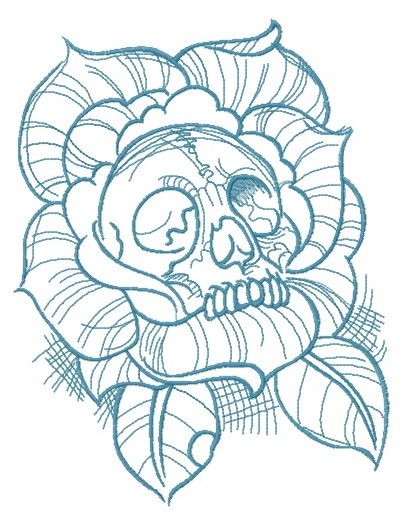 408x514 Dead Rose Embroidery Design Amazing Body Art Tatuajes