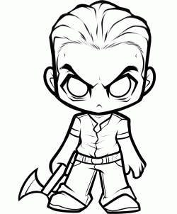 250x302 How To Draw Chibi Rick Grimes, The Walking Dead Step Chibi How