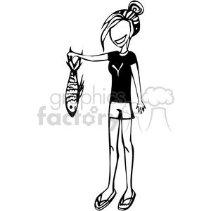 300x300 Girl Holding A Dead Fish Clipart Royalty Free Clipart