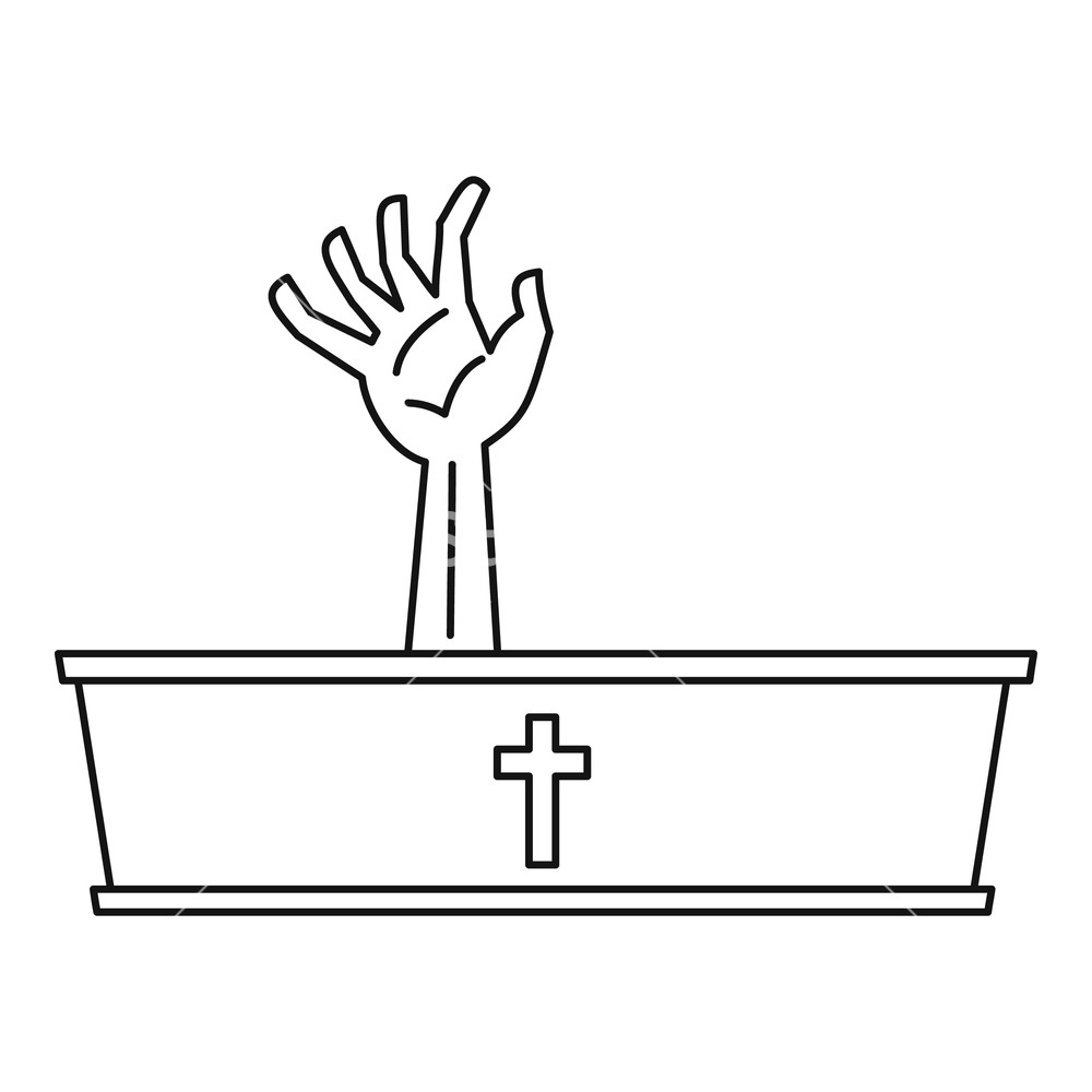 1000x1000 Dead Man Hand Coming Out Of His Grave Icon Outline Illustration