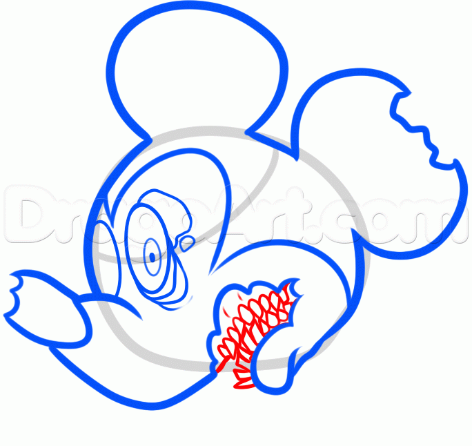 684x646 Draw Zombie Mickey Mouse, Step
