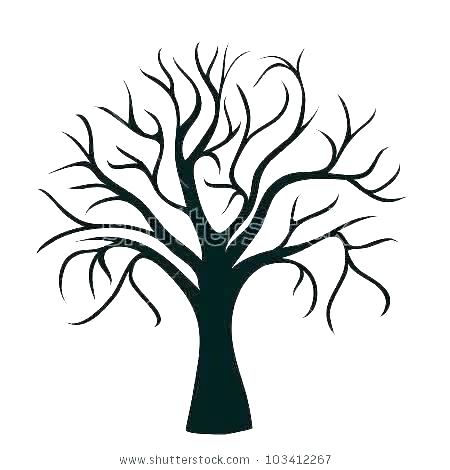 450x470 Simple Tree Outline Simple Tree Outline Dead Stencil Simple Family