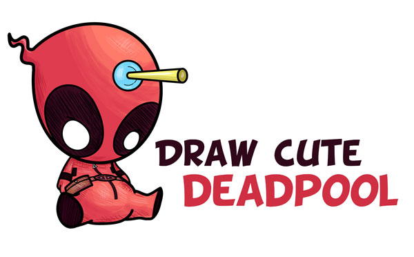 600x372 How To Draw Cute Cartoon Chibi Deadpool Easy Step