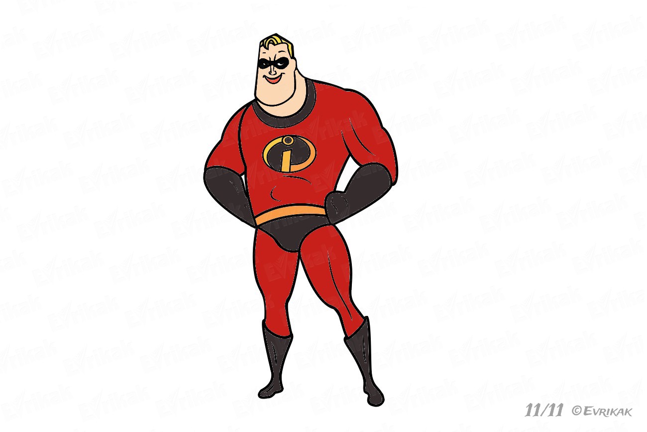 1300x867 How To Draw Mr Incredible From The Cartoon The Incredibles