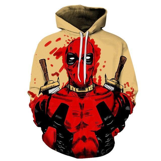 640x640 Deadpool Drawing Full Print Hoodie Superhero T Shirts