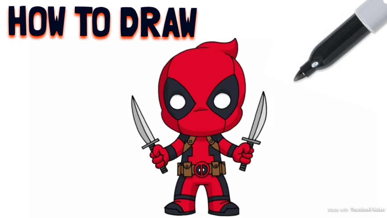 1280x720 How To Draw Deadpool From Marvel Drawing Tutorial