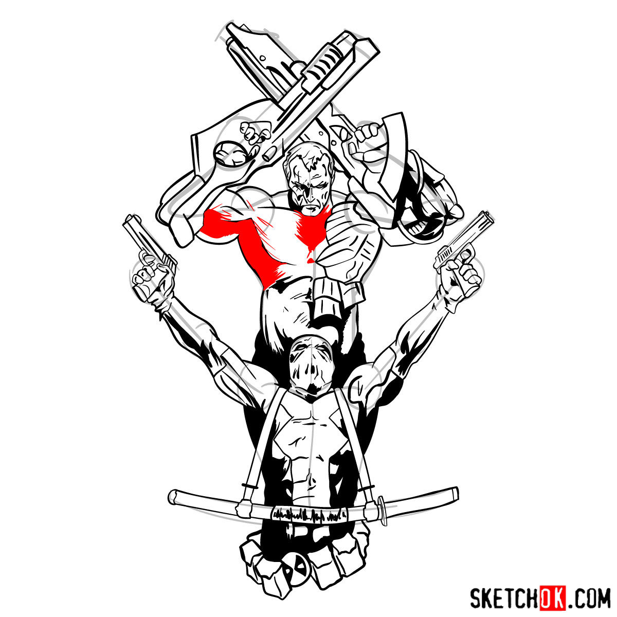 1200x1200 How To Draw Cable And Deadpool Together