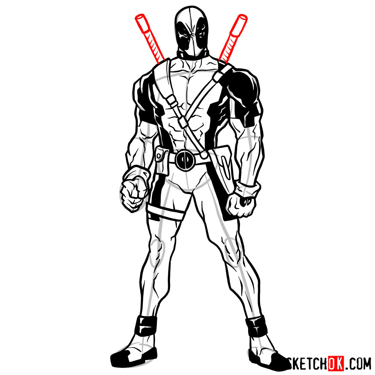 1200x1200 How To Draw Deadpool In Full Growth