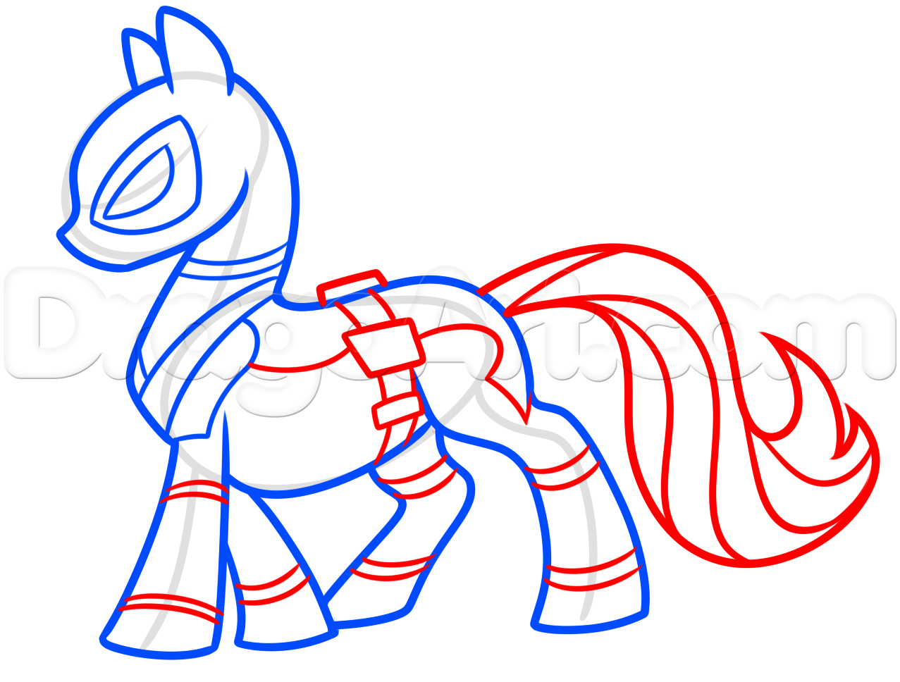 1277x968 Draw Deadpool Pony, Step