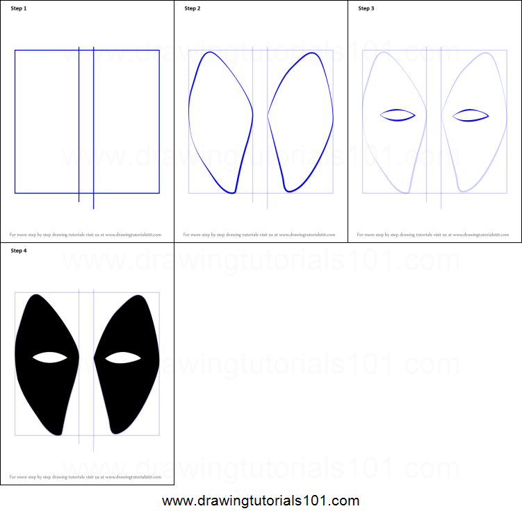 751x749 How To Draw Deadpool Mask Printable Step