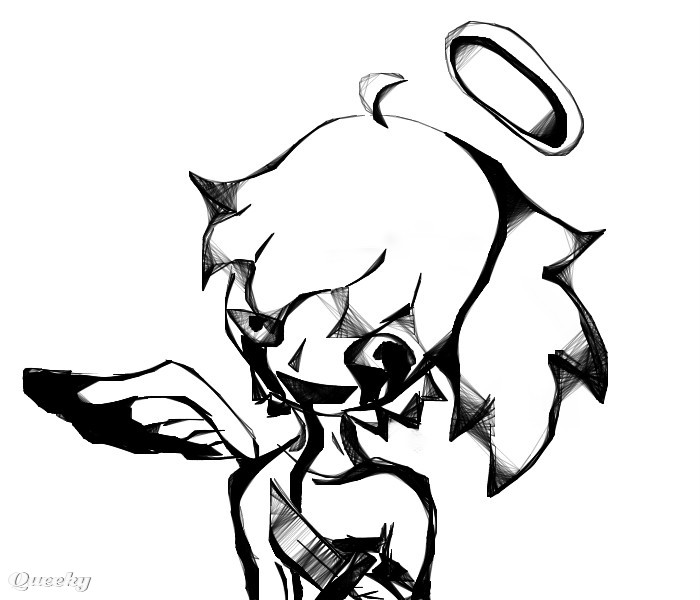 700x600 death angel thingy a black white speedpaint drawing