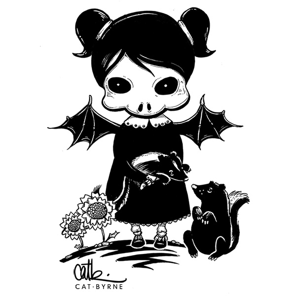 600x600 death girl skunks commission drawings