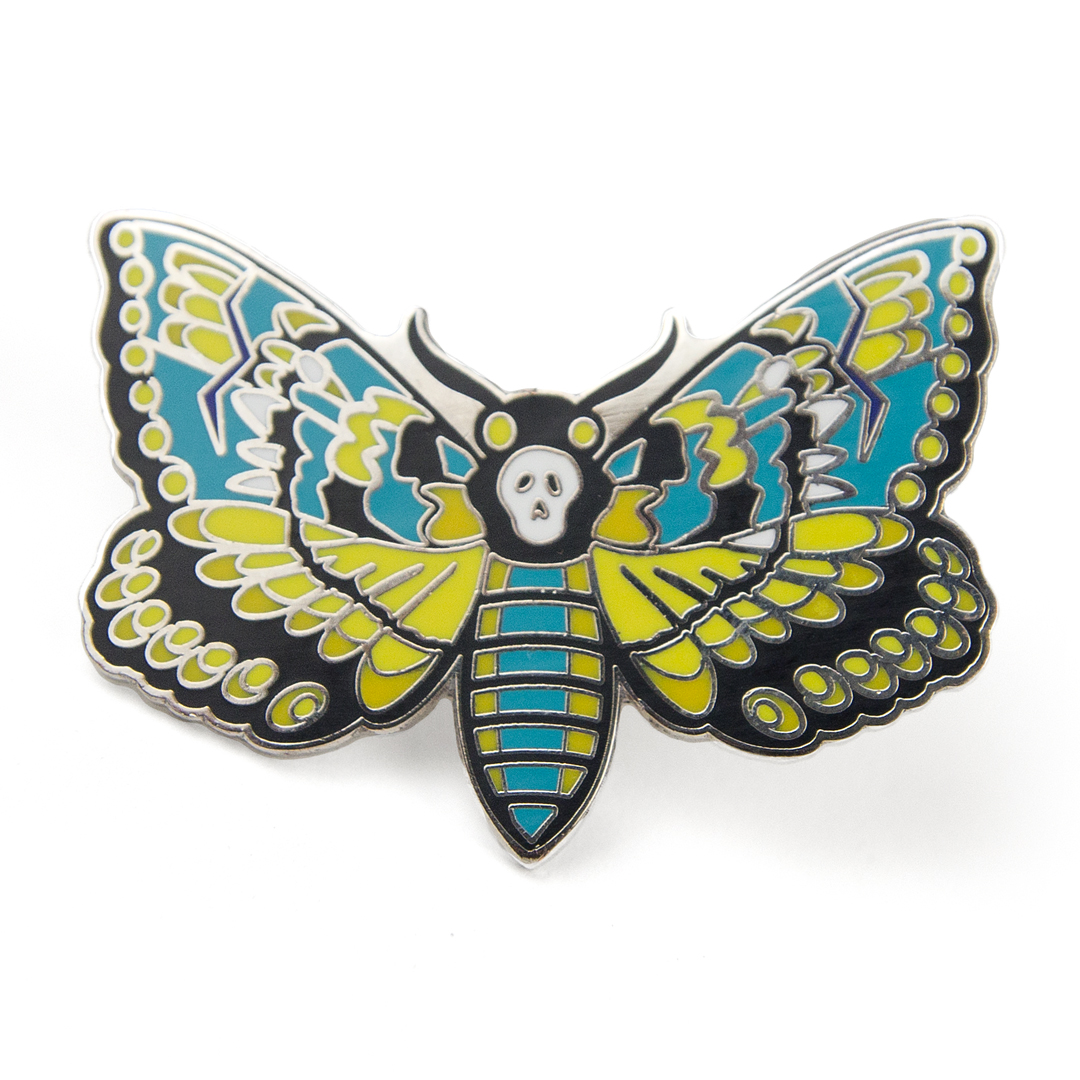 1080x1080 Death's Head Moth Enamel Pin Castle In The Air
