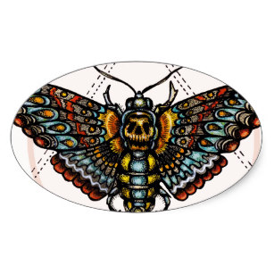 307x307 Deaths Head Moth Stickers Zazzle Au