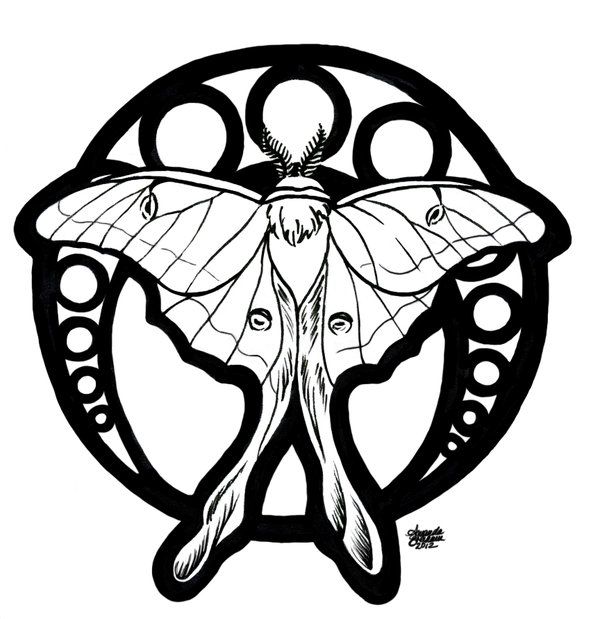 600x619 Luna Moth Nouveau
