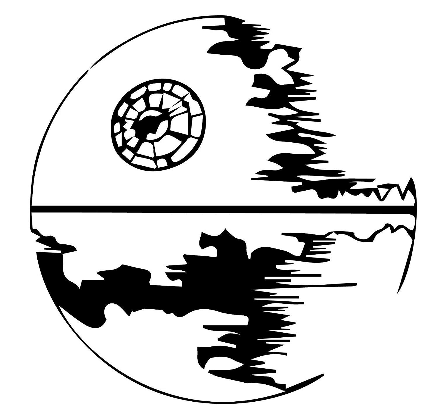 1500x1406 Death Star Line Drawing