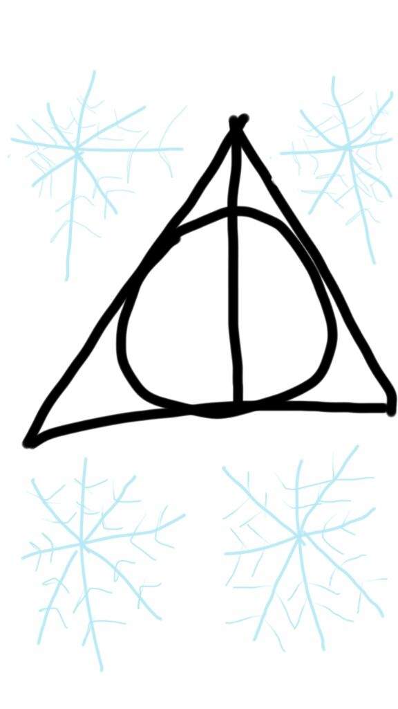 576x1024 harry potter deathly hallows and snowflakes drawing harry potter