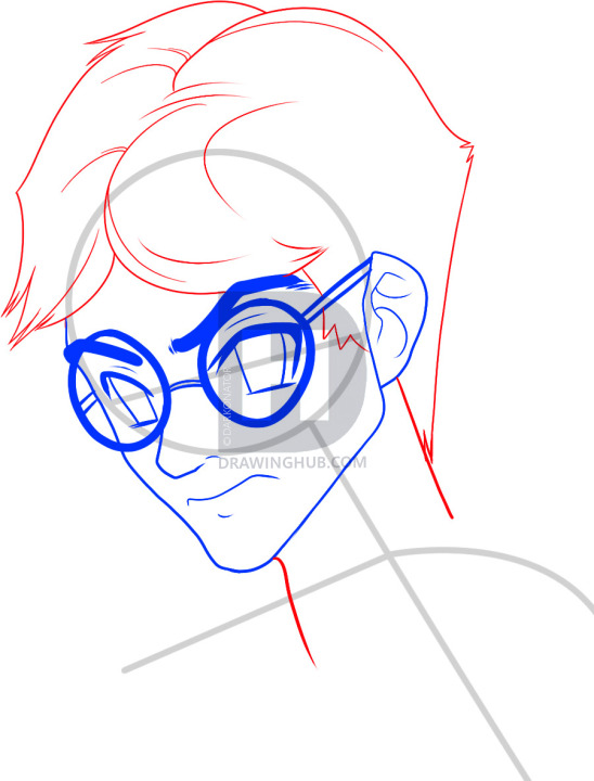 548x720 How To Draw Anime Harry Potter, Harry Potter, Step