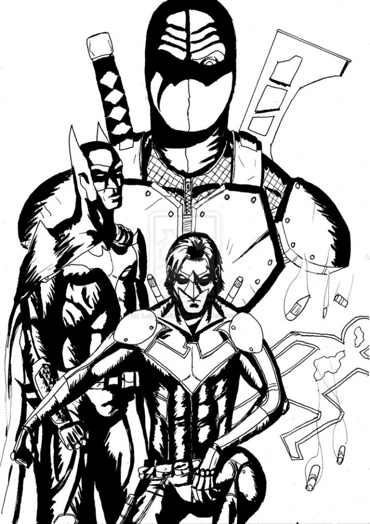 723x1024 Deathstroke Coloring Pages