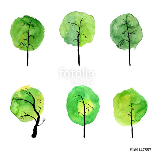 500x500 vector set of deciduous trees stock image and royalty free vector
