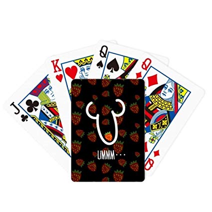425x425 Ummm Strawberry Funny Drawing Poker Playing Card