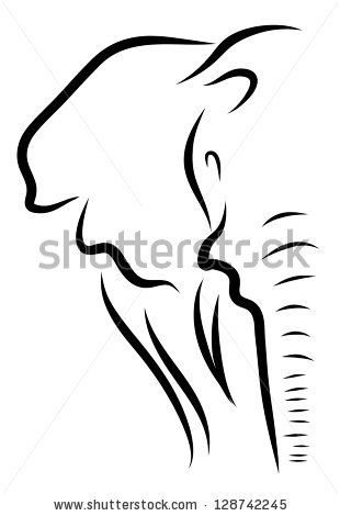 310x470 Elephant Line Art