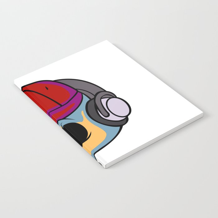 700x700 cartoon skull with earphones and hat notebook