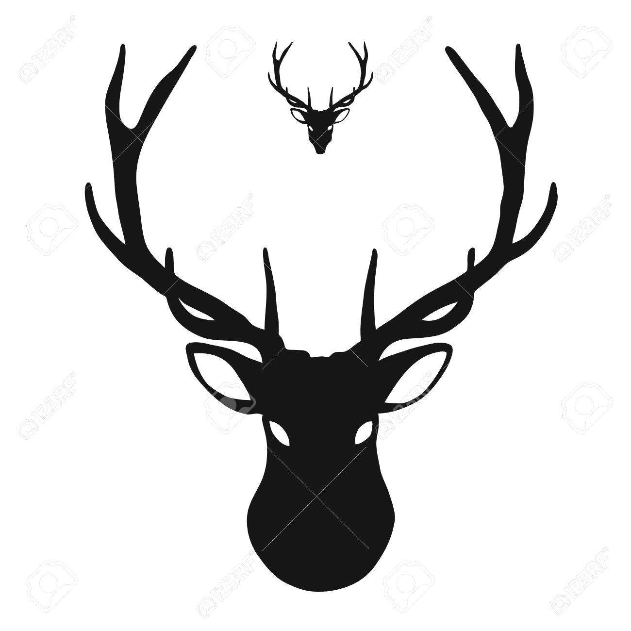 1300x1300 Deer Head Icon Hand Drawn Vector Clipart