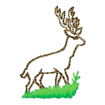 350x350 Deer Outline Embroidery Design Clipart Face Drawing