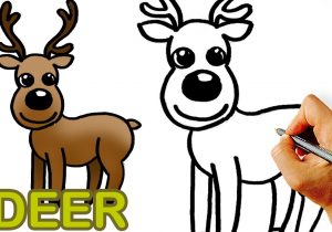 300x210 draw a cute cartoon deer how to draw a fawn