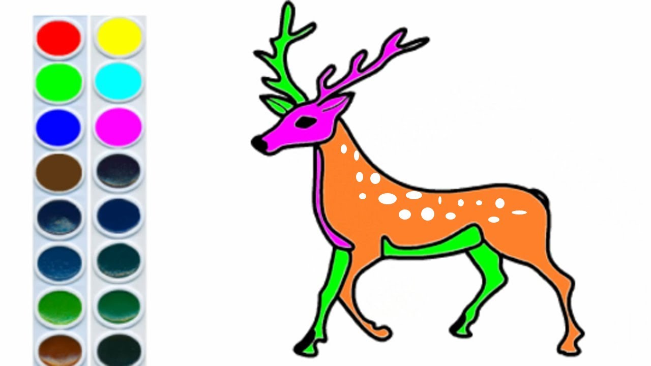 1280x720 How To Draw A Deer Deer Drawing For Children Learn Kids Color