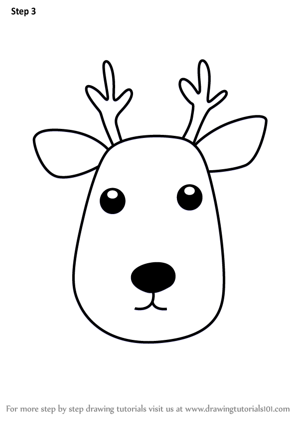 602x848 Learn How To Draw A Deer Face For Kids