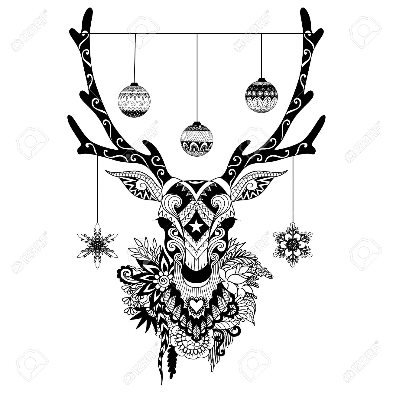 1300x1300 Deer Clipart Line Drawing