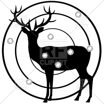 400x400 dartboard of deer with holes from bullets vector image of sport
