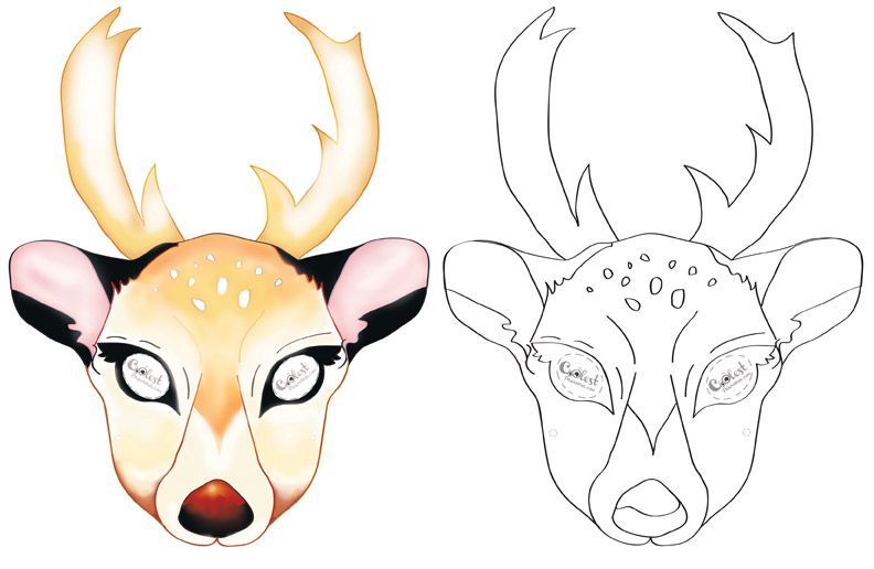 792x516 We've Created A Black And White Deer Mask And Colored Deer Mask