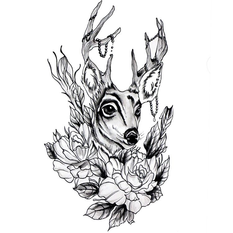 750x750 Deer Tattoo Design