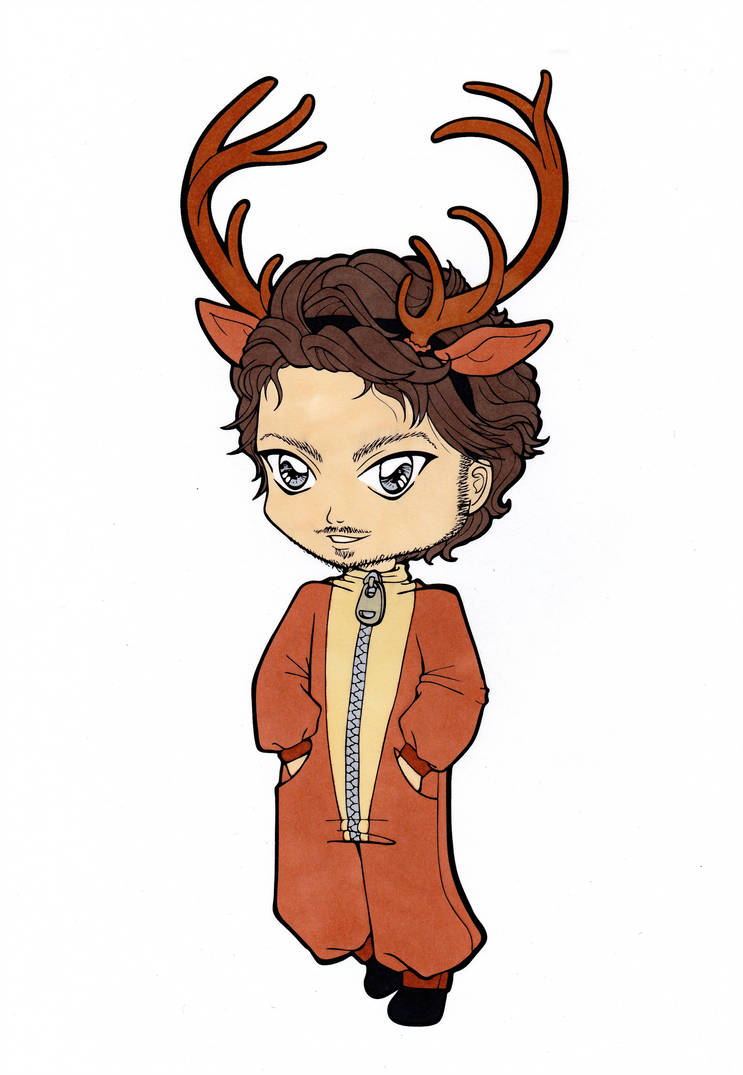 743x1075 Deer Chibi Colored