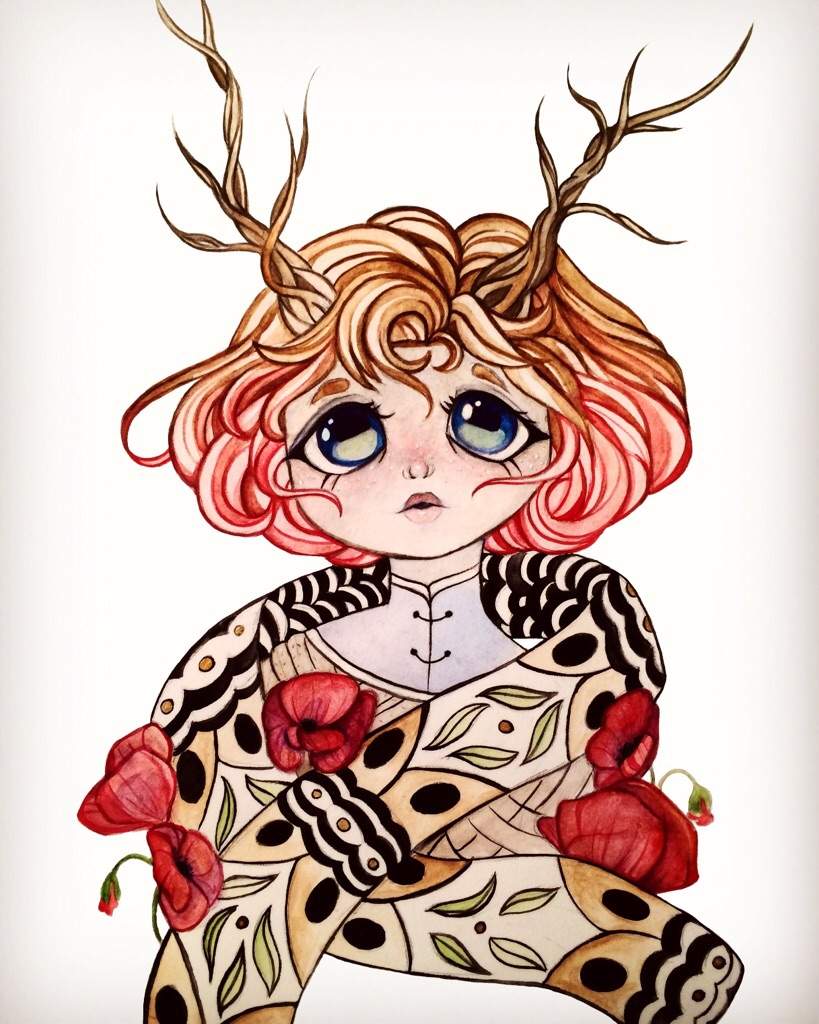 819x1024 Deer Girl Art Amino