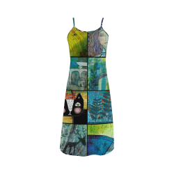 250x250 Blue Colorful Drawing Pattern Illustration Girl Women Cat Deer