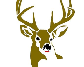340x270 Deer Head Drawing Etsy