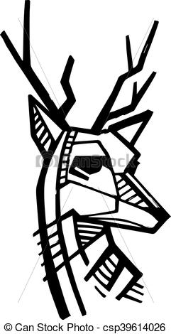 241x470 Deer Head Illustration Hand Drawn Vector Illustration Or Drawing