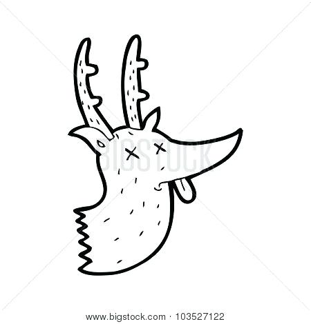 450x470 Simple Deer Drawing Simple Black And White Line Drawing Cartoon