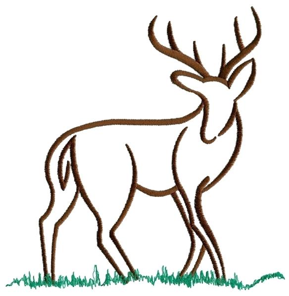 584x600 Deer Outline Easy Drawings Of Deer