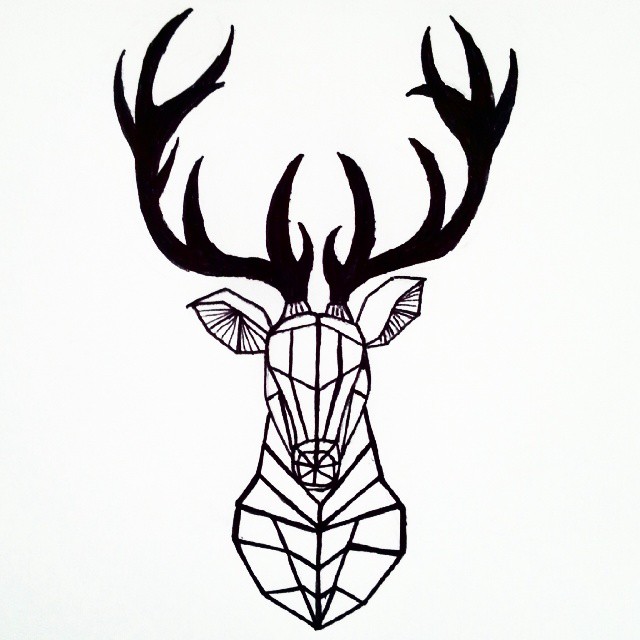 640x640 Easy Deer Head Drawing At Com Free For Personal Us On Deer Antler