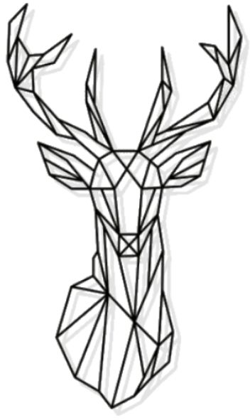 352x591 Laser Cut Metal Geometric Deer Head Wall Decor Black Souq