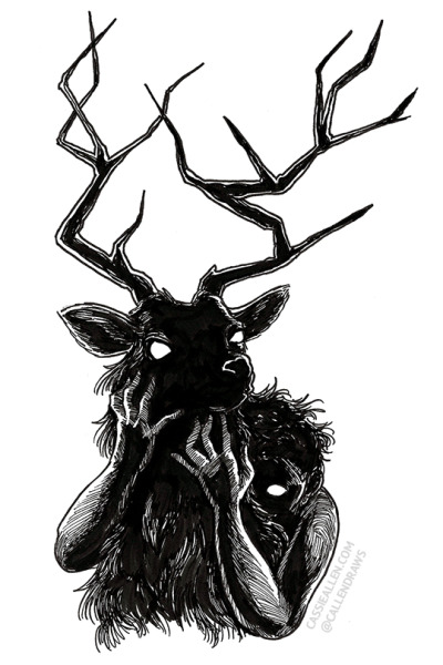 400x600 Black Antler Deer Tumblr