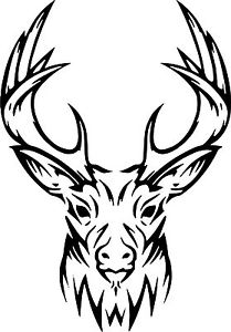 209x300 Deer Head Tribal Art Decal Wall Car Laptop Bike Vinyl Sticker